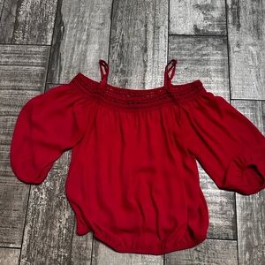 by & by Pink Off-Shoulder Peasant Blouse